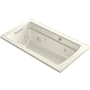 Kohler Archer 60" Drop In Acrylic Air/Whirlpool Tub with Reversible Drain and Overflow - Comfort Depth Design Biscuit