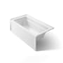 Kohler Archer Collection 60" Three Wall Alcove Soaker Bath Tub with Armrests, Lumbar Support and Left Drain White