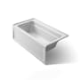 Kohler Archer Collection 60" Three Wall Alcove Soaker Bath Tub with Armrests, Lumbar Support and Left Drain Ice Grey