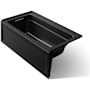 Kohler Archer 60" Alcove Soaking Bath Tub with Bask Heating and Left Drain Black Black