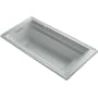 Kohler Archer 72" Drop In Acrylic Air Tub with Reversible Drain and Overflow - Comfort Depth Design Ice Grey