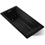 Kohler Archer Collection 72" Drop In Soaker Bath Tub with Slotted Overflow, Armrests, Lumbar Support and Textured Bottom Black