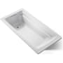 Kohler Archer Collection 72" Drop In Soaker Bath Tub with Slotted Overflow, Armrests, Lumbar Support and Textured Bottom Ice Grey