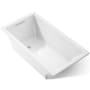 Kohler Underscore Collection 60" Drop In or Undermount Soaking Bath Tub with Slotted Overflow White