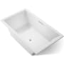 Kohler Underscore Collection 72" Drop In Acrylic Bath Tub With Molded Lumbar Support and Center Drain White