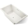 Kohler Underscore Collection 72" Drop In Acrylic Bath Tub With Molded Lumbar Support and Center Drain Biscuit