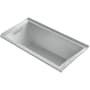 Kohler Underscore 60" Drop In, Three Wall Alcove Acrylic Experience Tub with Left Drain and Overflow Ice Grey