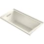 Kohler Underscore 60" Drop In, Three Wall Alcove Acrylic Experience Tub with Left Drain and Overflow Biscuit
