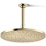 Kohler Contemporary Round 10" Single Function 2.5 GPM Rainhead with MasterClean Sprayface and Katalyst Air-Induction Technology Vibrant French Gold