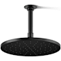 Kohler Contemporary Round 10" Single Function 2.5 GPM Rainhead with MasterClean Sprayface and Katalyst Air-Induction Technology Matte Black