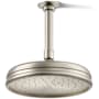 Kohler Traditional Round 8" Single Function 2.5 GPM Rainhead with MasterClean Sprayface and Katalyst Air-Induction Technology Vibrant Brushed Nickel