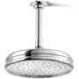 Kohler Traditional Round 8" Single Function 2.5 GPM Rainhead with MasterClean Sprayface and Katalyst Air-Induction Technology Polished Chrome