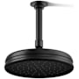 Kohler Traditional Round 8" Single Function 1.75 GPM Rainhead with MasterClean Sprayface and Katalyst Air-Induction Technology Matte Black