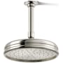 Kohler Traditional Round 8" Single Function 2.5 GPM Rainhead with MasterClean Sprayface and Katalyst Air-Induction Technology Vibrant Polished Nickel