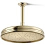 Kohler Traditional Round 10" Single Function 2.5 GPM Rainhead with MasterClean Sprayface and Katalyst Air-Induction Technology Vibrant French Gold