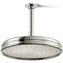 Kohler Traditional Round 10" Single Function 2.5 GPM Rainhead with MasterClean Sprayface and Katalyst Air-Induction Technology Vibrant Polished Nickel