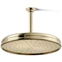 Kohler Traditional Round 12" Single Function 2.5 GPM Rainhead with MasterClean Sprayface and Katalyst Air-Induction Technology Vibrant French Gold