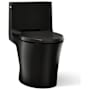 Kohler Veil One-piece Elongated Dual-Flush Toilet with Skirted Trapway Black Black