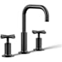 Kohler Purist 1.2 GPM Widespread Bathroom Faucet with Pop-Up Drain Assembly Matte Black