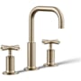 Kohler Purist 1.2 GPM Widespread Bathroom Faucet with Pop-Up Drain Assembly Brushed Bronze