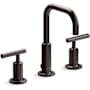Kohler Purist 1.2 GPM Widespread Bathroom Faucet with Pop-Up Drain Assembly Brushed Graphite