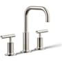 Kohler Purist 1.2 GPM Widespread Bathroom Faucet with Pop-Up Drain Assembly Polished Nickel