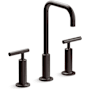 Kohler Purist 1.2 GPM Widespread Bathroom Faucet with Pop-Up Drain Assembly Brushed Graphite