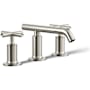Kohler Purist 1.2 GPM Widespread Bathroom Faucet with Pop-Up Drain Assembly Polished Nickel