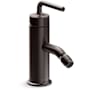 Kohler Purist Single Hole Bidet Faucet with Single Lever Handle and Pop-Up Drain Assembly Brushed Graphite