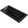 Kohler Underscore Rectangle 66" Drop In Acrylic Air / Whirlpool Tub with Reversible Drain and Overflow Black Black