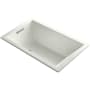 Kohler Underscore Rectangle 60" Drop In Acrylic Air Tub with Reversible Drain and Overflow Dune