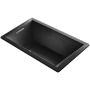 Kohler Underscore Rectangle 60" Drop In Acrylic Air Tub with Reversible Drain and Overflow Black Black