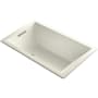 Kohler Underscore Rectangle 60" Drop In Acrylic Air Tub with Reversible Drain and Overflow Biscuit