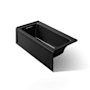 Kohler Archer Three Wall Alcove Soaking Tub with Left Hand Drain and Integral Apron Black Black