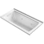 Kohler Archer 60" Drop-In Jetted Whirlpool Bath Tub - Left Drain White