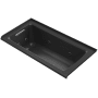 Kohler Archer 60" Drop-In Jetted Whirlpool Bath Tub - Left Drain Black Black