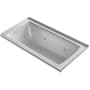 Kohler Archer 60" Drop-In Jetted Whirlpool Bath Tub - Left Drain Ice Grey
