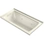 Kohler Archer 60" Drop-In Jetted Whirlpool Bath Tub - Left Drain Biscuit