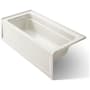 Kohler Archer 66" ExoCrylic Three-Wall Alcove Soaking Tub with Left Drain and Comfort Depth Design Biscuit