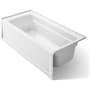 Kohler Archer 66" ExoCrylic Three-Wall Alcove Soaking Tub with Right Drain and Comfort Depth Design White