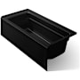 Kohler Archer 66" ExoCrylic Three-Wall Alcove Soaking Tub with Right Drain and Comfort Depth Design Black Black