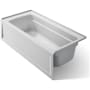 Kohler Archer 66" ExoCrylic Three-Wall Alcove Soaking Tub with Right Drain and Comfort Depth Design Ice Grey