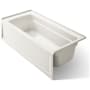 Kohler Archer 66" ExoCrylic Three-Wall Alcove Soaking Tub with Right Drain and Comfort Depth Design Biscuit