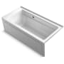 Kohler Archer 66" Three Wall Alcove Soaking Tub with Right Drain and Bask White