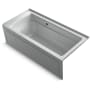 Kohler Archer 66" Three Wall Alcove Soaking Tub with Right Drain and Bask Ice Grey