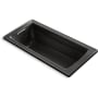 Kohler Archer 66" Drop In Whirlpool Tub with Reversible Drain and Bask Black Black