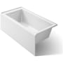 Kohler Underscore 60" Soaking Bathtub for Three Wall Alcove Installation with Left Hand Drain White
