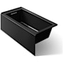 Kohler Underscore 60" Soaking Bathtub for Three Wall Alcove Installation with Left Hand Drain Black Black