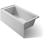 Kohler Underscore 60" Soaking Bathtub for Three Wall Alcove Installation with Left Hand Drain Ice Grey