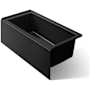 Kohler Underscore 60" Soaking Bathtub for Three Wall Alcove Installation with Right Hand Drain Black Black